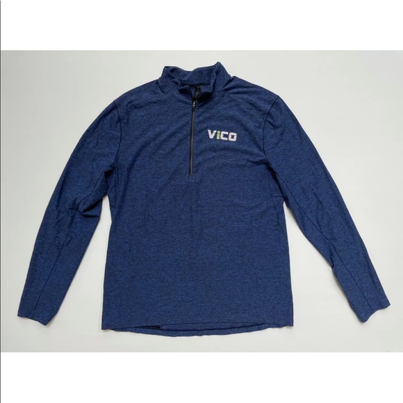 Lululemon Mens 1/2 Zip Surge Warm Heathered Cerulean Blue/Black Sz XL - Picture 3 of 6